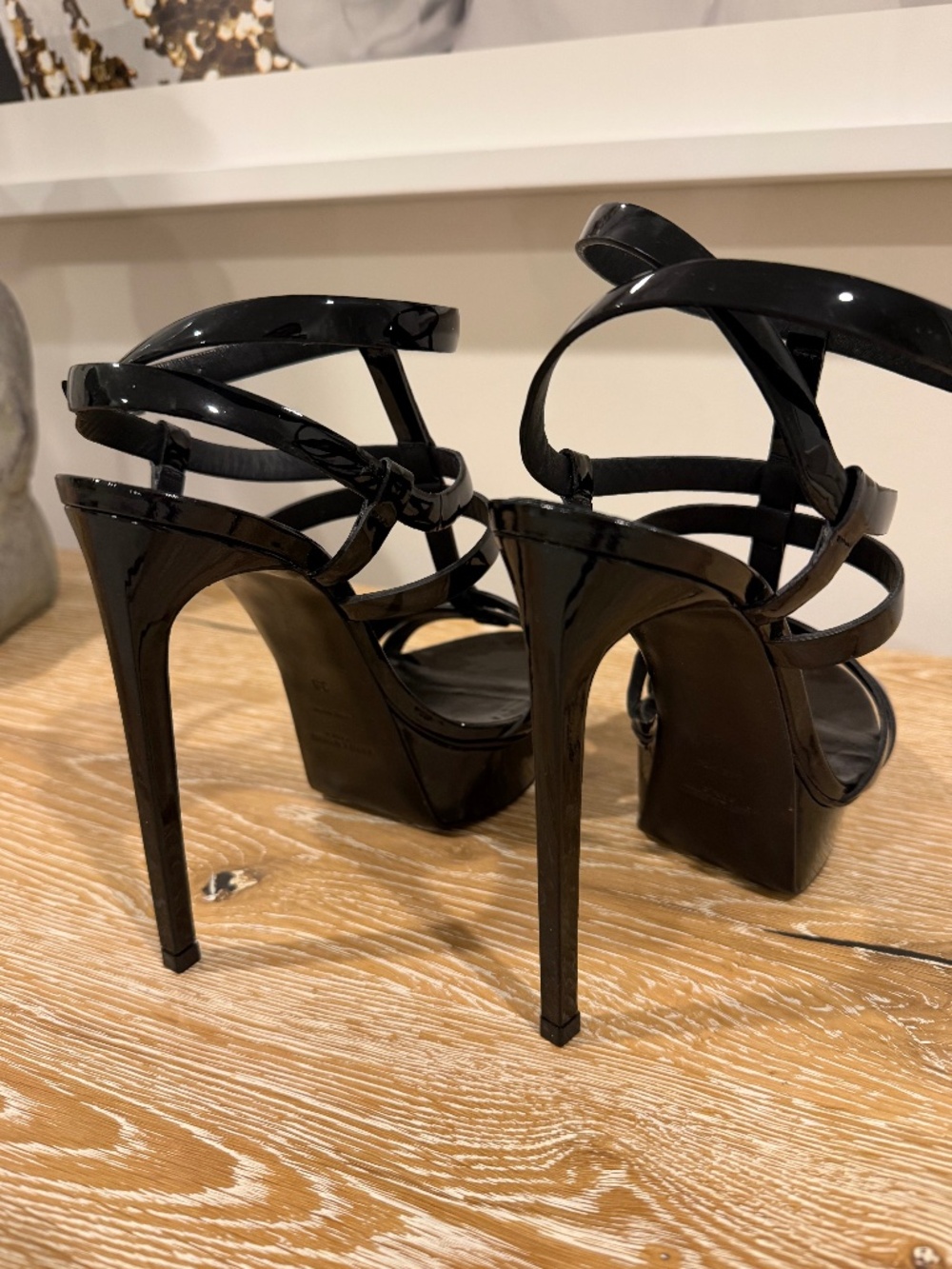 Saint Laurent Platform Black Patent Size 38 - Picture 7 of 13